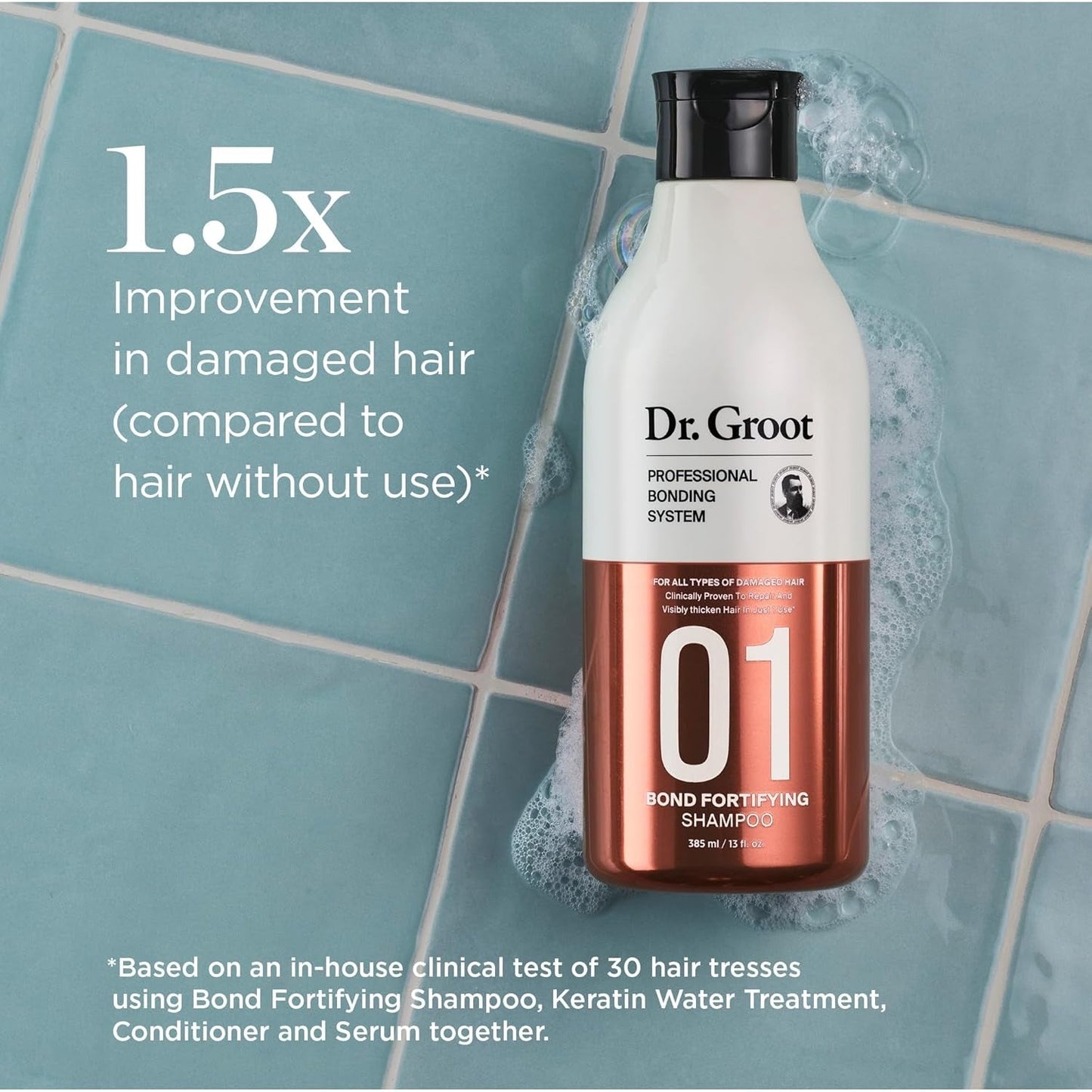 Bond Fortifying Shampoo, With Keratin & Silk Protein, Clinically Proven to Visibly Repair and Thicken Dry, Thin or Damaged Hair, glass hair, Korean Hair Care Professional Bonding System